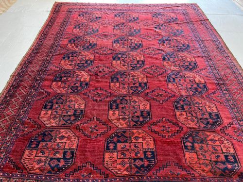ANTIQUE TURKMEN CARPET ERSARY TRIBES MIDDLE AMUDARYA REGION TURKMENISTAN CENTRAL ASIA - ADDITIONAL PHOTO 2