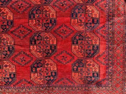ANTIQUE TURKMEN CARPET ERSARY TRIBES MIDDLE AMUDARYA REGION TURKMENISTAN CENTRAL ASIA - ADDITIONAL PHOTO 3