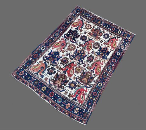 ANTIQUE AFSHAR TRIBAL RUG NEIRIZ REGION KERMAN PROVINCE SOUTH PERSIA - ADDITIONAL PHOTO 8