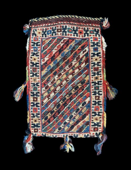 Antique Spindle / Water-pipe Bag, Afshar Nomads, Kerman Province, Southern Persia.
