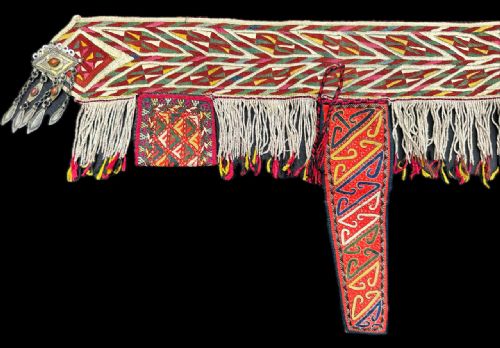 fig 1. Antique Knife & Purse Belt, Lakai Uzbeks, Uzbekistan, Central Asia.