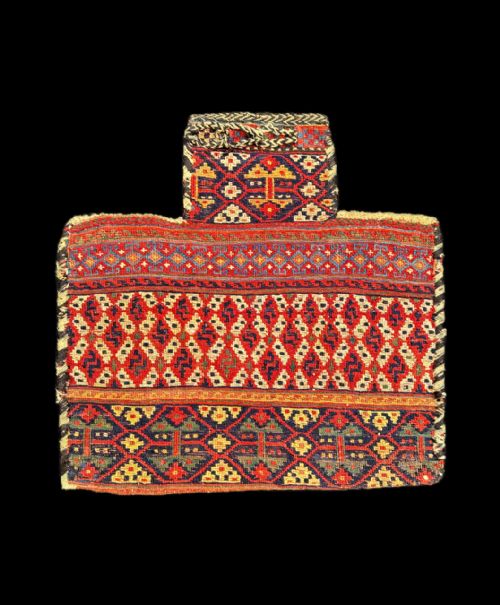 Antique Salt-bag, Afshar Nomads of the Jebel Barez Mountains, Kerman Province, South Persia.