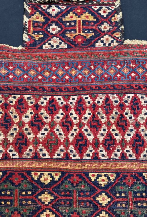 fig 1. Antique Salt-Bag, Afshar Nomads of the Jebel Barez Mountains, Kerman Province, South Persia.