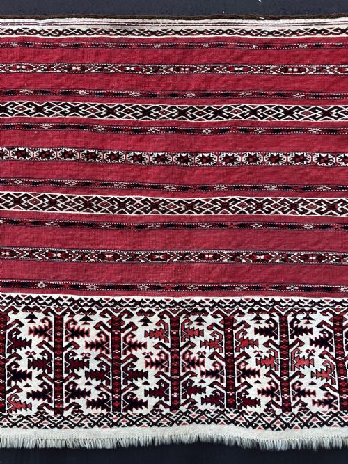 fig 1. Antique Turkmen Ak Chuval, Teke Tribes, Merv Oasis, Turkmenistan, Central Asia.