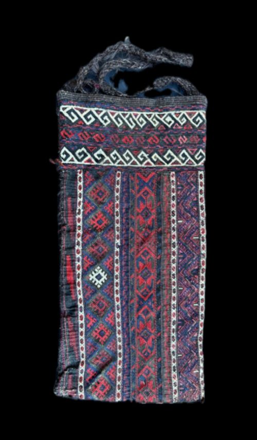 Antique Spindle / Water-pipe Bag, Timuri Sangtschuli Tribe, Borderlands of North-eastern Persia / North-western Afghanistan.