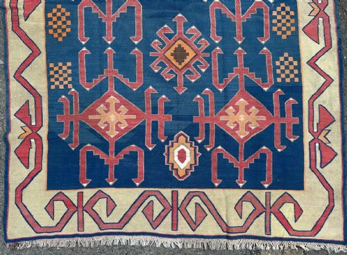 ANTIQUE FLATWEAVE KILIM TRIBES OF AVAR DAVAGHIN DAGHESTAN NORTHEASTERN CAUCASUS - ADDITIONAL PHOTO 1
