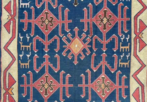 ANTIQUE FLATWEAVE KILIM TRIBES OF AVAR DAVAGHIN DAGHESTAN NORTHEASTERN CAUCASUS - ADDITIONAL PHOTO 2