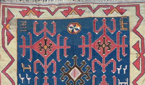 ANTIQUE FLATWEAVE KILIM TRIBES OF AVAR DAVAGHIN DAGHESTAN NORTHEASTERN CAUCASUS - ADDITIONAL PHOTO 3