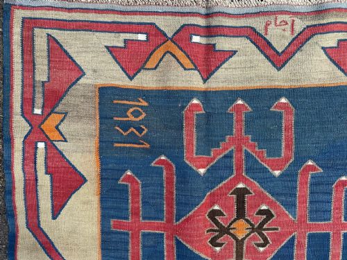 ANTIQUE FLATWEAVE KILIM TRIBES OF AVAR DAVAGHIN DAGHESTAN NORTHEASTERN CAUCASUS - ADDITIONAL PHOTO 4