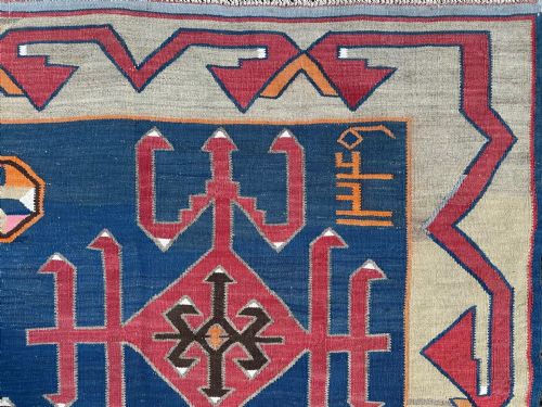 ANTIQUE FLATWEAVE KILIM TRIBES OF AVAR DAVAGHIN DAGHESTAN NORTHEASTERN CAUCASUS - ADDITIONAL PHOTO 5