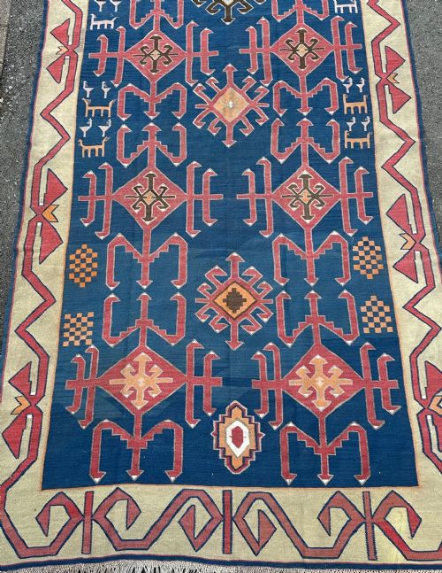 ANTIQUE FLATWEAVE KILIM TRIBES OF AVAR DAVAGHIN DAGHESTAN NORTHEASTERN CAUCASUS - ADDITIONAL PHOTO 6