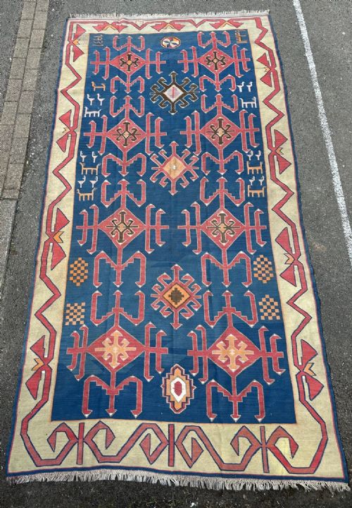 ANTIQUE FLATWEAVE KILIM TRIBES OF AVAR DAVAGHIN DAGHESTAN NORTHEASTERN CAUCASUS - ADDITIONAL PHOTO 7