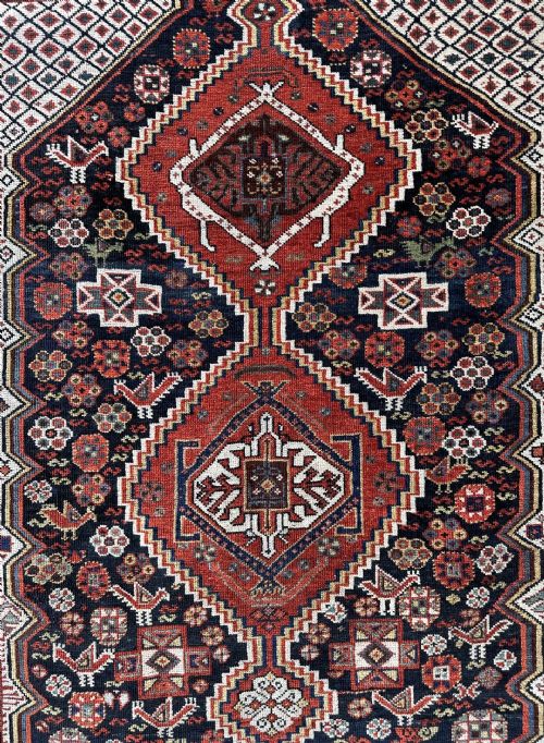 ANTIQUE KHAMSEH CONFEDERACY RUG BAHARLU TAYEFEH FARS PROVINCE SOUTHWEST PERSIA - ADDITIONAL PHOTO 1