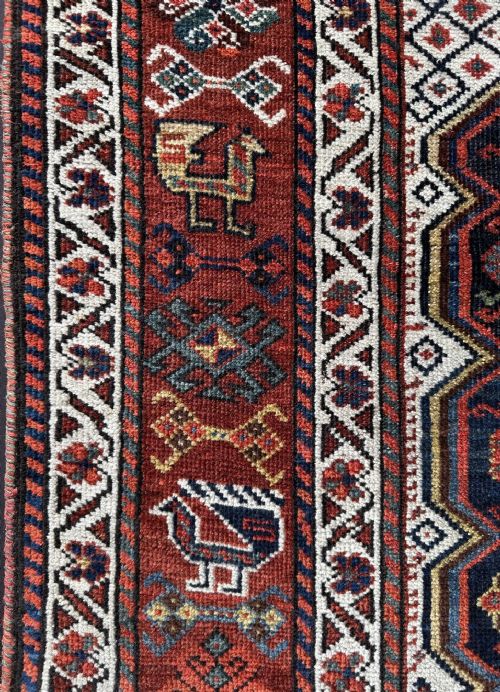ANTIQUE KHAMSEH CONFEDERACY RUG BAHARLU TAYEFEH FARS PROVINCE SOUTHWEST PERSIA - ADDITIONAL PHOTO 4