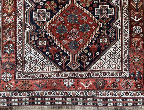 ANTIQUE KHAMSEH CONFEDERACY RUG BAHARLU TAYEFEH FARS PROVINCE SOUTHWEST PERSIA - ADDITIONAL PHOTO 5