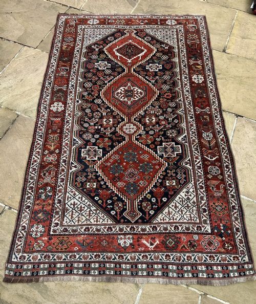ANTIQUE KHAMSEH CONFEDERACY RUG BAHARLU TAYEFEH FARS PROVINCE SOUTHWEST PERSIA - ADDITIONAL PHOTO 6