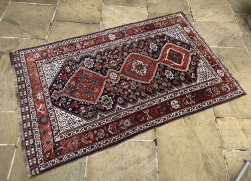 ANTIQUE KHAMSEH CONFEDERACY RUG BAHARLU TAYEFEH FARS PROVINCE SOUTHWEST PERSIA - ADDITIONAL PHOTO 7