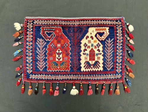 ANTIQUE AFSHAR VANITYBAG QORAB'I TRIBE BARDSIR REGION KERMAN PROVINCE SOUTH PERSIA