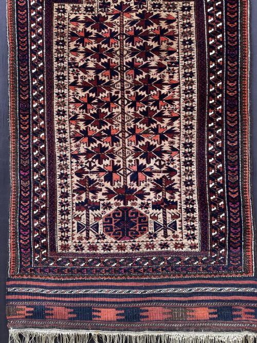 ANTIQUE TIMURI PRAYERRUG YAQOUB KHANI TRIBE BORDERLANDS OF NORTHEAST PERSIA NORTHWEST AFGHANISTAN - ADDITIONAL PHOTO 2
