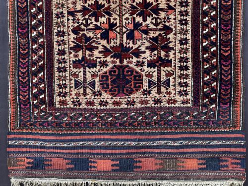 ANTIQUE TIMURI PRAYERRUG YAQOUB KHANI TRIBE BORDERLANDS OF NORTHEAST PERSIA NORTHWEST AFGHANISTAN - ADDITIONAL PHOTO 6