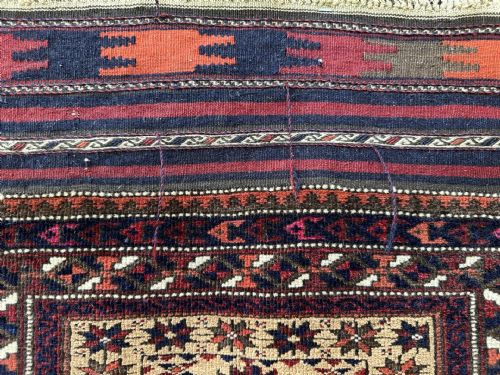 ANTIQUE TIMURI PRAYERRUG YAQOUB KHANI TRIBE BORDERLANDS OF NORTHEAST PERSIA NORTHWEST AFGHANISTAN - ADDITIONAL PHOTO 7