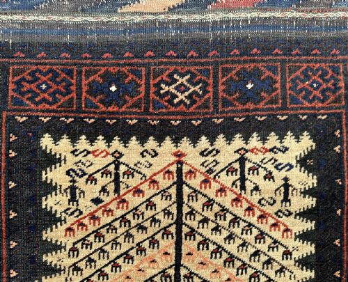 ANTIQUE DINING SOFREH BALUCH DJAN BEGHI TRIBE SALEH ABADTAYEBAD KHORASSAN PROVINCE NORTHEAST PERSIA - ADDITIONAL PHOTO 2