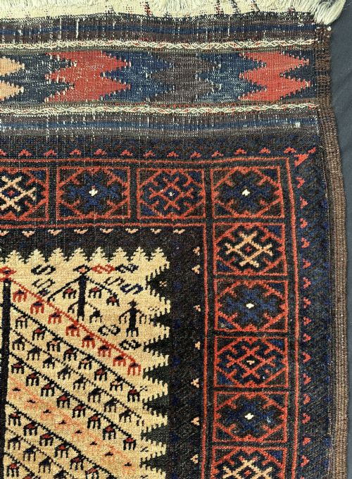 ANTIQUE DINING SOFREH BALUCH DJAN BEGHI TRIBE SALEH ABADTAYEBAD KHORASSAN PROVINCE NORTHEAST PERSIA - ADDITIONAL PHOTO 3