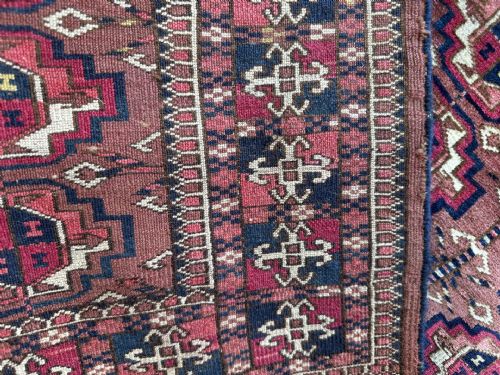 ANTIQUE TURKMEN WEDDING RUG TEKE TRIBES TURKMENISTAN CENTRAL ASIA - ADDITIONAL PHOTO 6