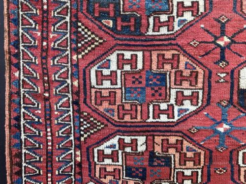 ANTIQUE TURKMEN CARPET KIZYL AYAK TRIBE TURKMENISTAN CENTRAL ASIA - ADDITIONAL PHOTO 2