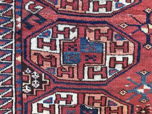 ANTIQUE TURKMEN CARPET KIZYL AYAK TRIBE TURKMENISTAN CENTRAL ASIA - ADDITIONAL PHOTO 4