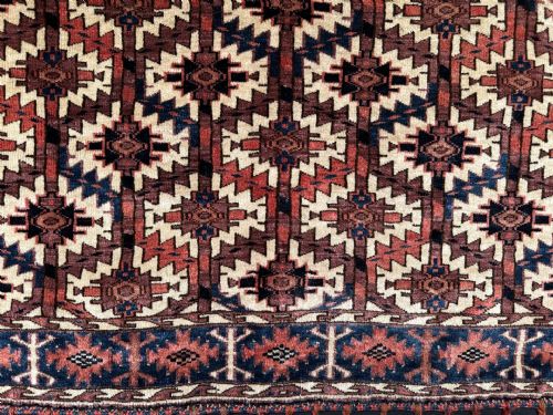 PAIR ANTIQUE TURKMEN ASMALYKS YOMUT TRIBE TRANSCASPIAN STEPPES TURKMENISTAN CENTRAL ASIA - ADDITIONAL PHOTO 2