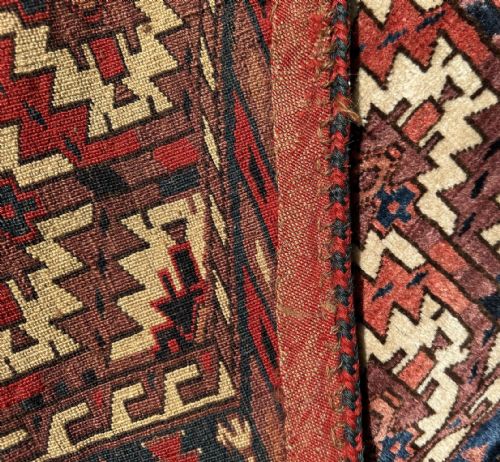 PAIR ANTIQUE TURKMEN ASMALYKS YOMUT TRIBE TRANSCASPIAN STEPPES TURKMENISTAN CENTRAL ASIA - ADDITIONAL PHOTO 3