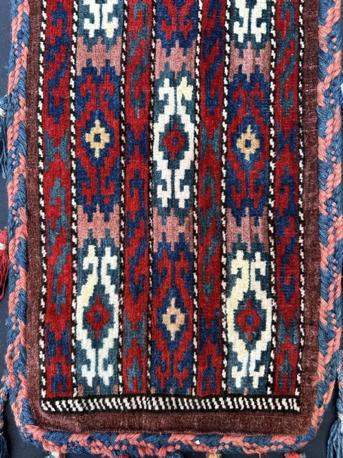 ANTIQUE TURKMEN SPINDLEBAG YOMUT TRIBES TRANSCASPIAN STEPPES TURKMENISTAN CENTRAL ASIA - ADDITIONAL PHOTO 1