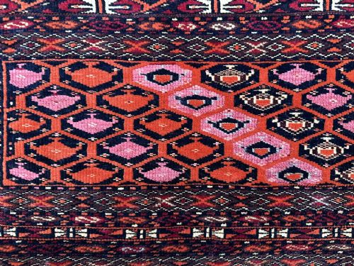 ANTIQUE TURKMEN JOLLAR SARIQ TRIBE YOLATAN OASIS TURKMENISTAN CENTRAL ASIA - ADDITIONAL PHOTO 2