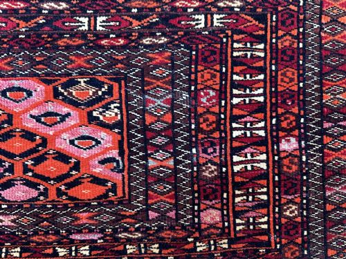 ANTIQUE TURKMEN JOLLAR SARIQ TRIBE YOLATAN OASIS TURKMENISTAN CENTRAL ASIA - ADDITIONAL PHOTO 3