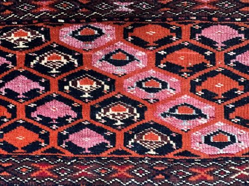 ANTIQUE TURKMEN JOLLAR SARIQ TRIBE YOLATAN OASIS TURKMENISTAN CENTRAL ASIA - ADDITIONAL PHOTO 4