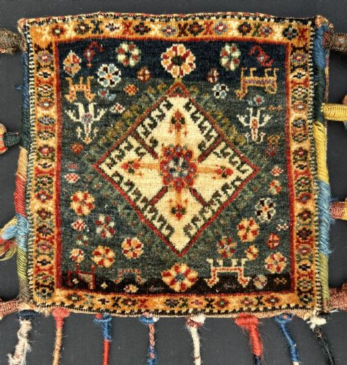 ANTIQUE VANITYBAG QASHQA'I CONFEDERACY BOLVARDI SUBTRIBE FARS PROVINCE SOUTHWEST PERSIA - ADDITIONAL PHOTO 1