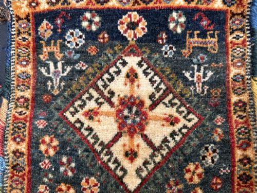 ANTIQUE VANITYBAG QASHQA'I CONFEDERACY BOLVARDI SUBTRIBE FARS PROVINCE SOUTHWEST PERSIA - ADDITIONAL PHOTO 2