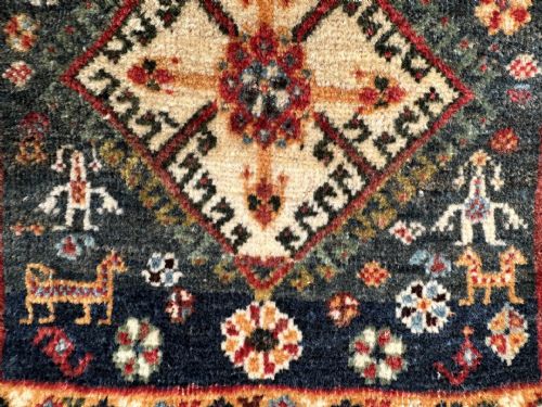 ANTIQUE VANITYBAG QASHQA'I CONFEDERACY BOLVARDI SUBTRIBE FARS PROVINCE SOUTHWEST PERSIA - ADDITIONAL PHOTO 4
