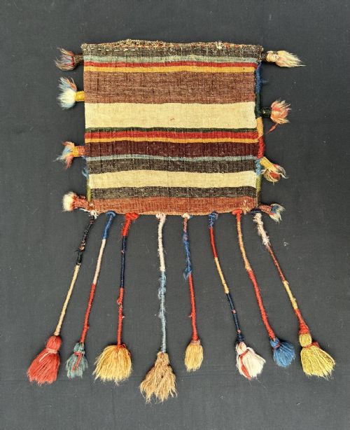 ANTIQUE VANITYBAG QASHQA'I CONFEDERACY BOLVARDI SUBTRIBE FARS PROVINCE SOUTHWEST PERSIA - ADDITIONAL PHOTO 6