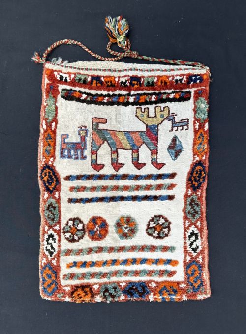 Antique Spindle/water-pipe Bag, Lori-bakhtiari Nomads, the Chahar Mahal, West Persia.
