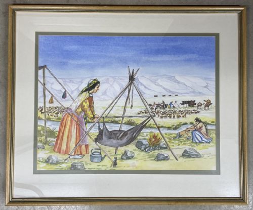 Painting of Qashqa'i Tribal Life by Bijan Bahadori Kashkuli.