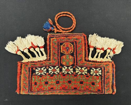 Antique Tobacco & Pipe Bag, Afshar Tribes, Kerman Province, South Persia.