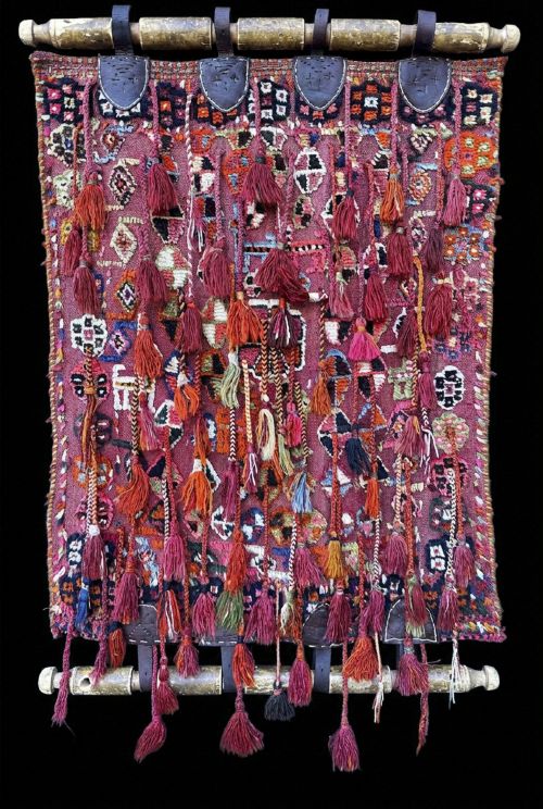Rare Antique Qashqa’i Baby Cradle, Kashkuli Tayefeh, Fars Province, South-west Persia.