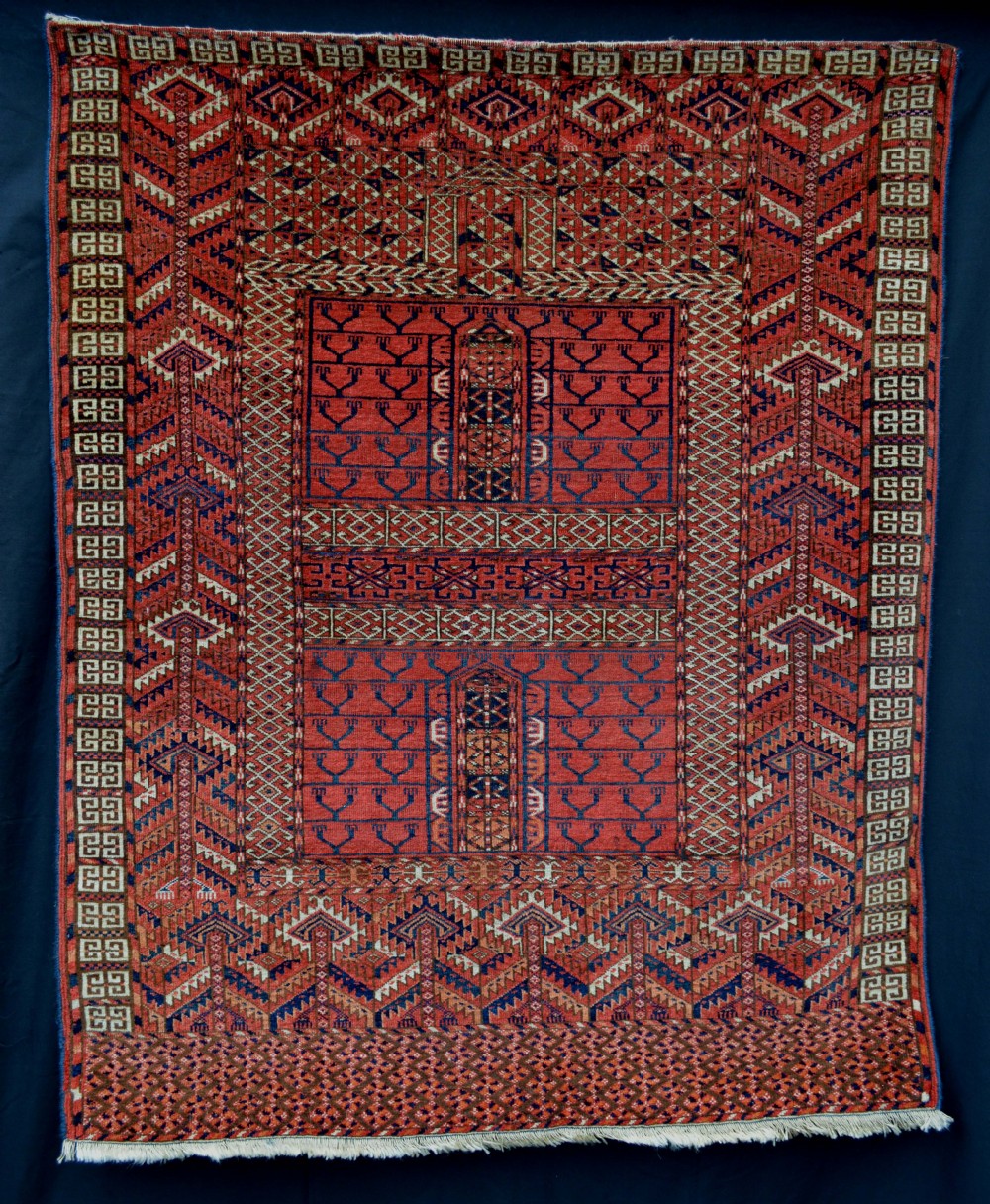 Antique Turkmen Engsi (Yurt Door Hanging), Tekke Tribes, Turkmenistan, Central Asia.