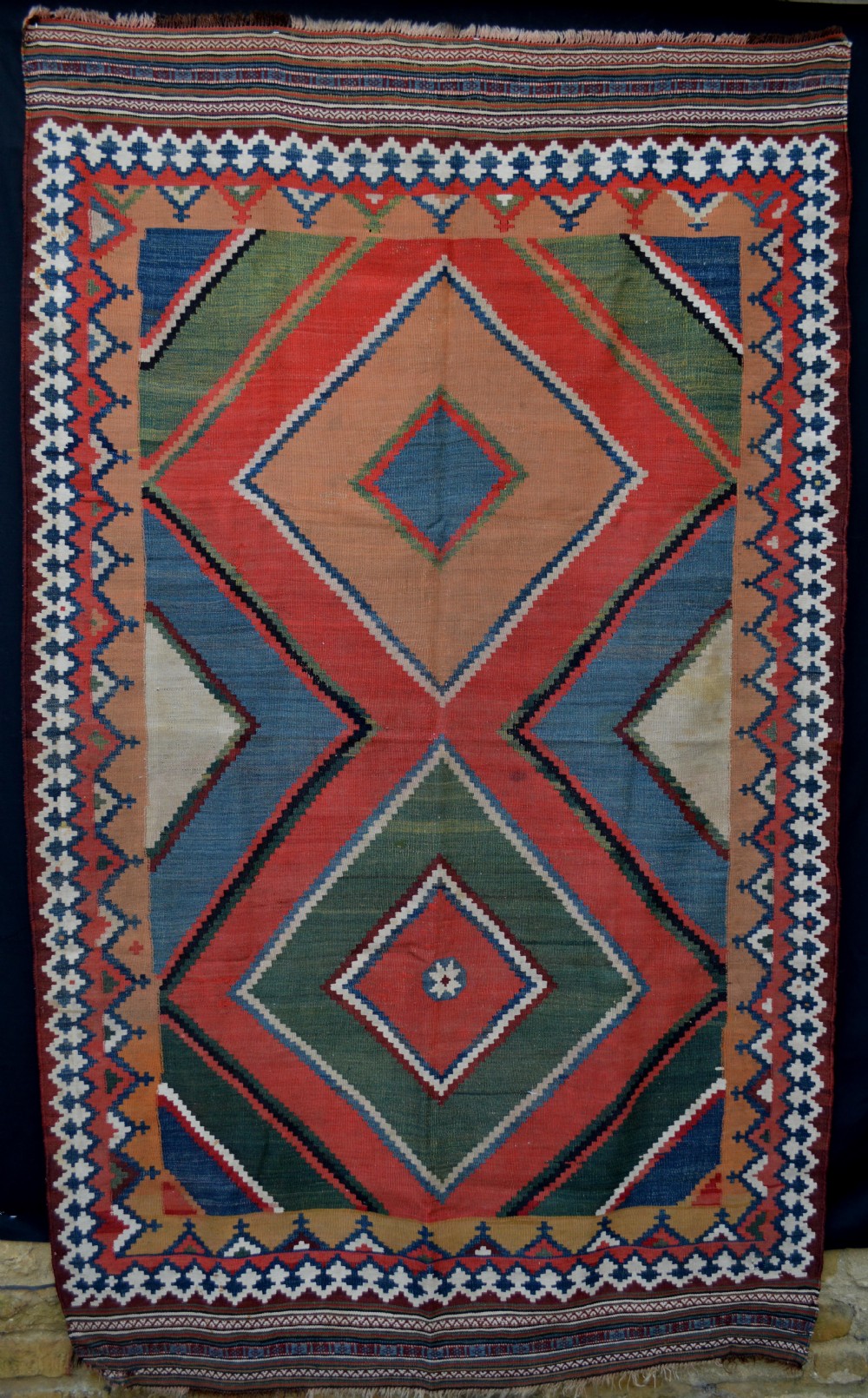 Antique Kilim, Qashqa'i Nomads, Fars Province, South-West Persia.
