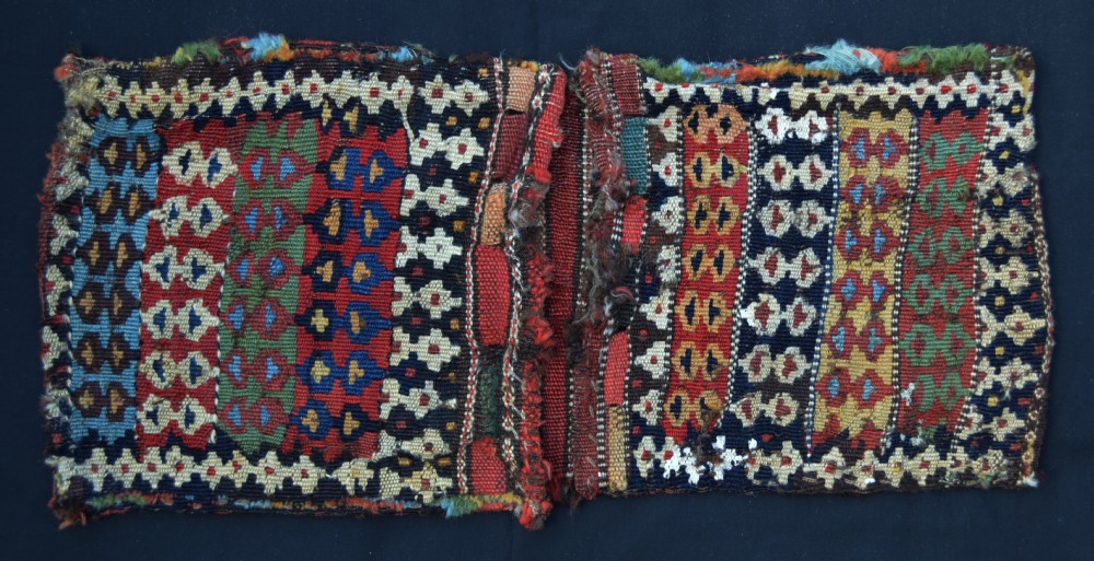 Antique mini Khorjin (saddle-bags), Shahsevan Nomads, Azerbaijan.