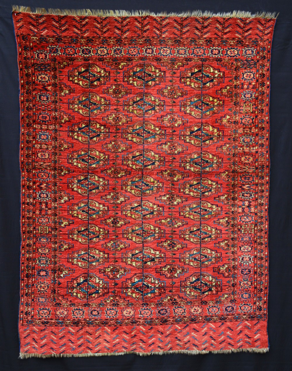 Antique Turkmen Rug, Teke Tribes, Akhal Oasis, Turkmenistan.
