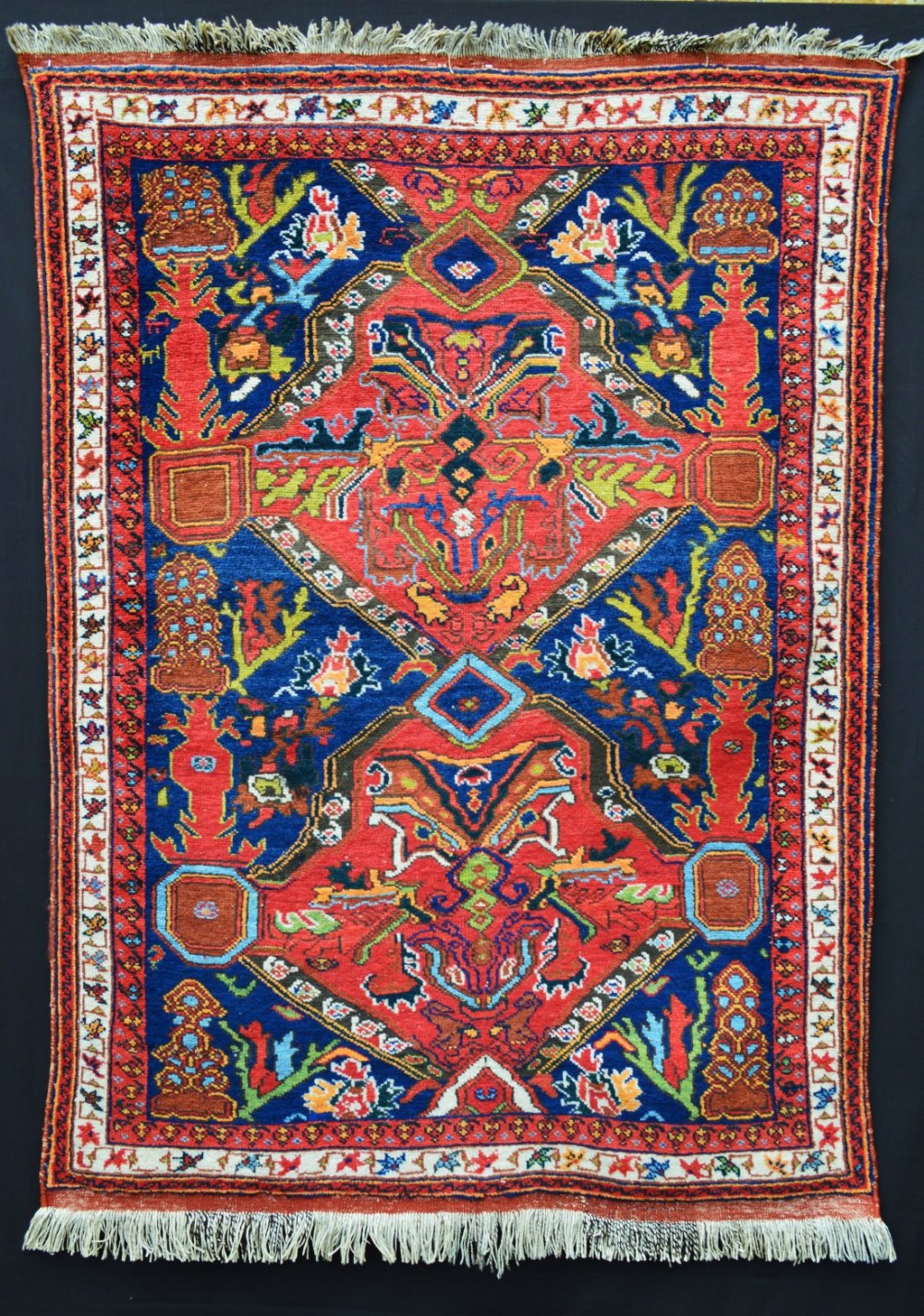 Antique Afshar Tribal Rug, Neiriz, Kerman Province, Southern Persia.