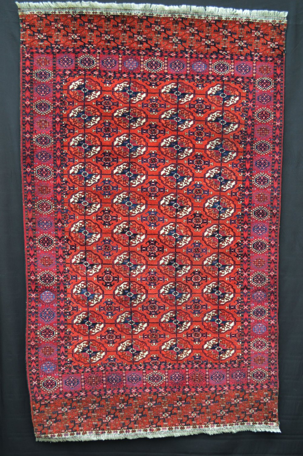 Antique Turkmen Rug, Teke Tribes, Merv Oasis, Turkmenistan, Central Asia.